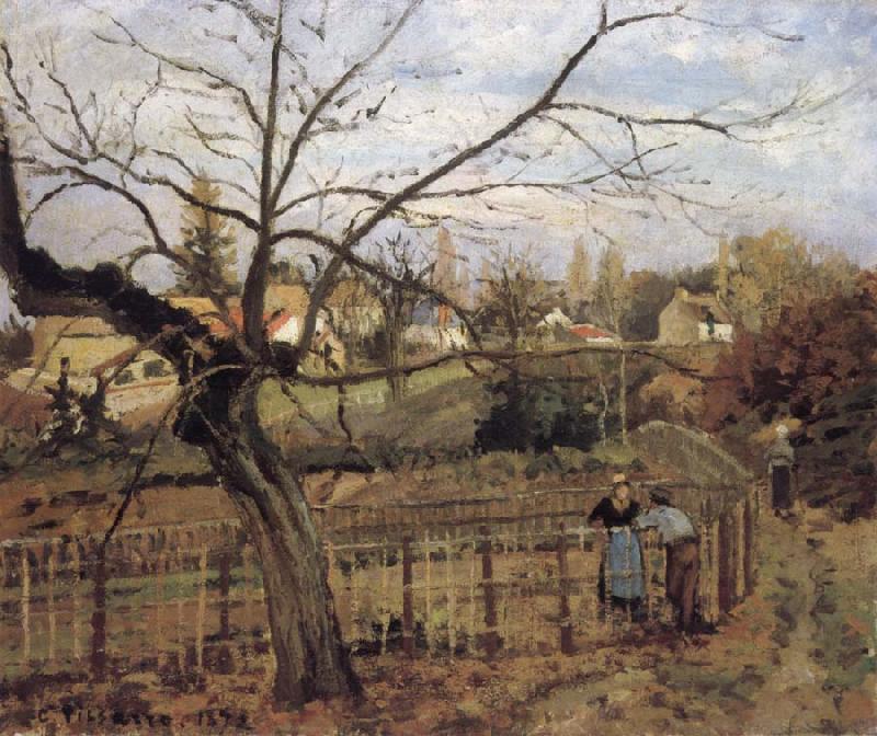 Camille Pissarro The Fence La barriere Sweden oil painting art